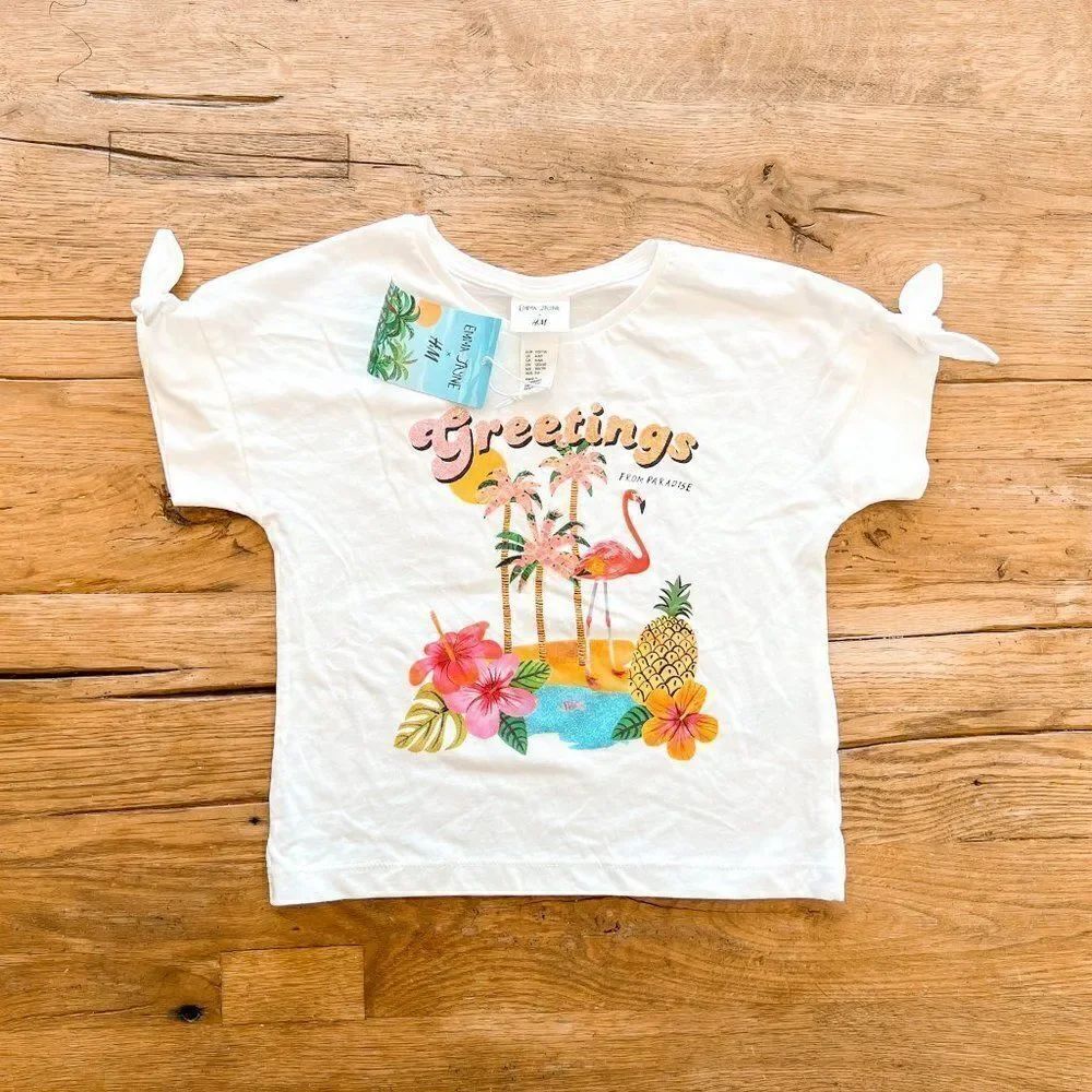 NEW! Emma Jane x H&M 'Greetings From Paradise' Tee, Size 4-6Y